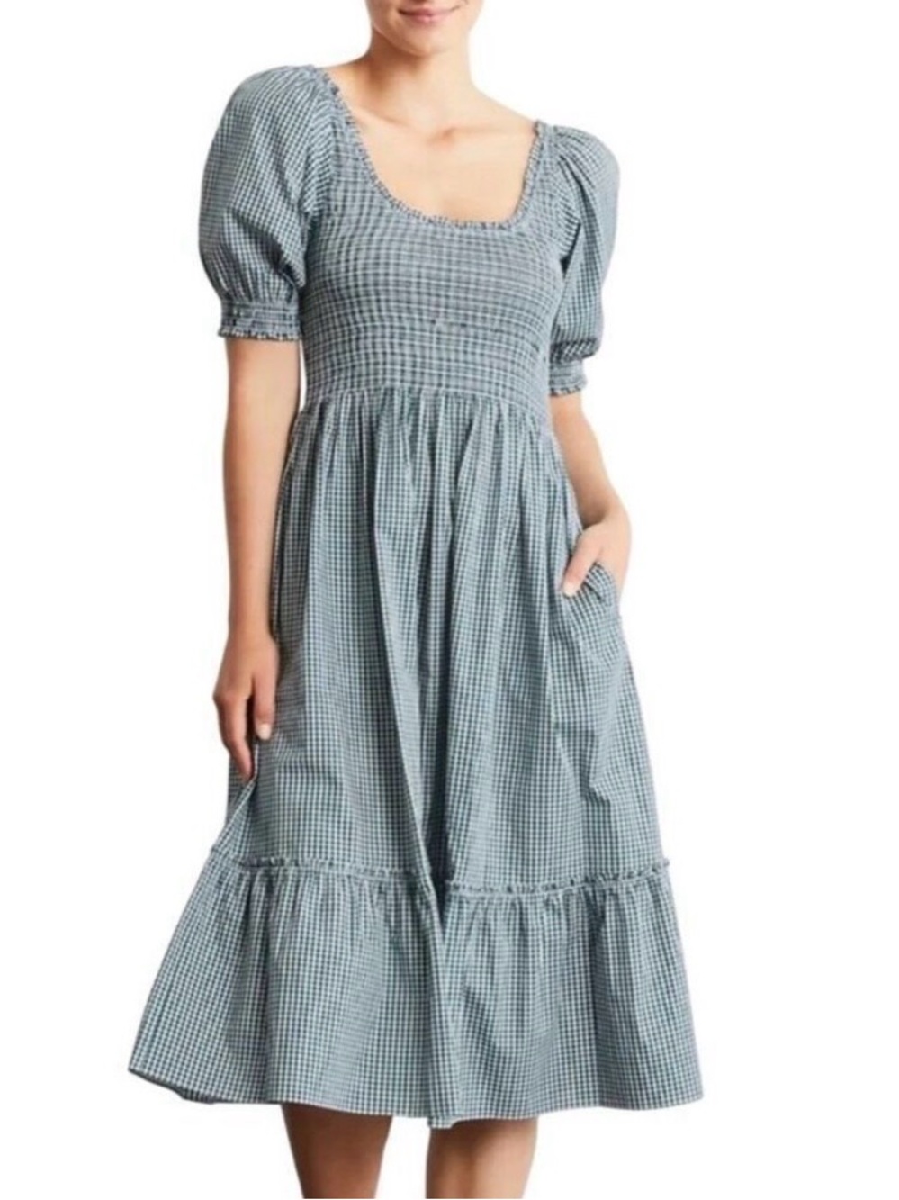 Hill House Louisa Nap Dress Emerald Gingham - like new